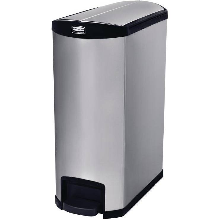 Rubbermaid Slim Jim Pedal Bin With Liter Stainless Steel Side Pedal