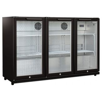 Husky bar display glass doors - 330 liters, black