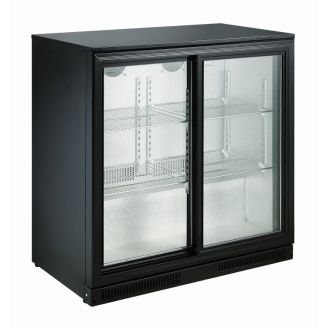 Refrigerador Combisteel Bar preto 2 portas de correr 198 litros