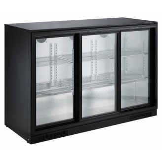 Combisteel Bar refrigerador preto 3 portas deslizantes 298 litros