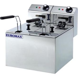 Euromax elektrische dubbele Eco friteuse, 10351C