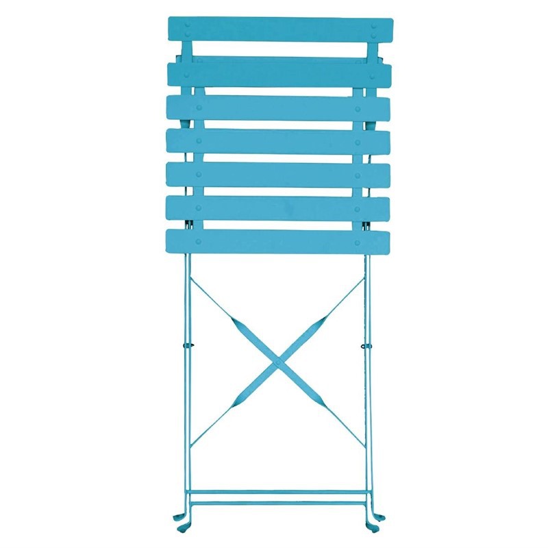 Bolero stalen opklapbare stoelen turquoise 2 stuks